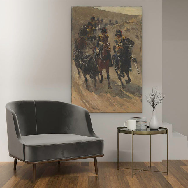 Canvas schilderij interieur De Gele Rijders - George Hendrik Breitner