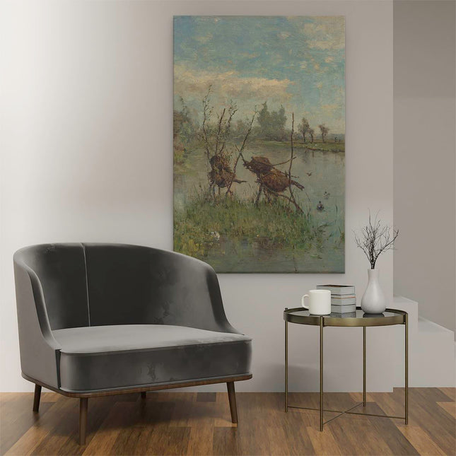 Canvas schilderij interieur Eendennesten - Paul Joseph Constantin Gabriël