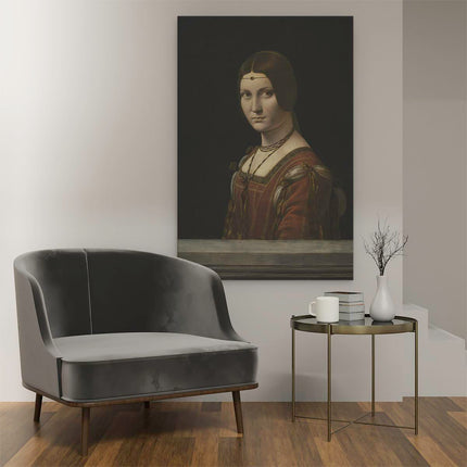 Canvas schilderij interieur Portret van een Vrouw - Leonardo da Vinci