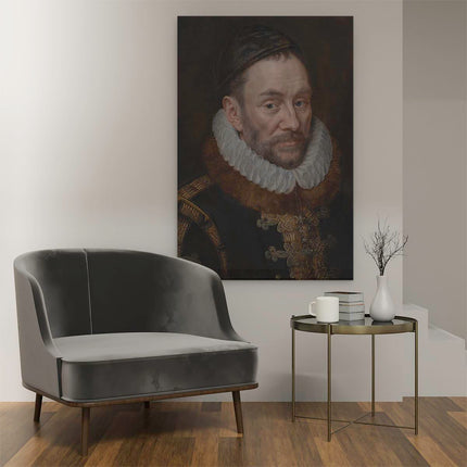 Canvas schilderij interieur Portret van Willem I - Prins van Oranje - Adriaen Thomasz Key