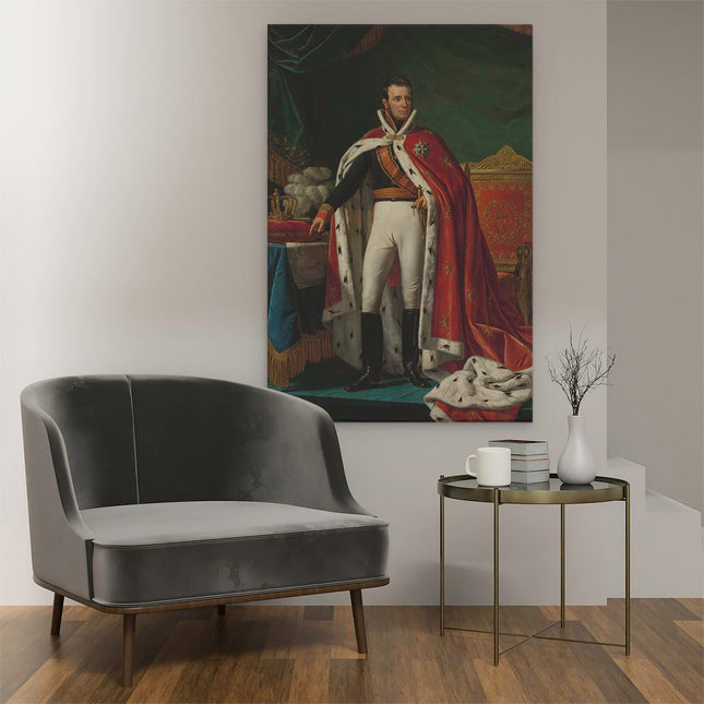 Canvas schilderij interieur Portret van Willem I, Koning der Nederlanden - Joseph Paelinck