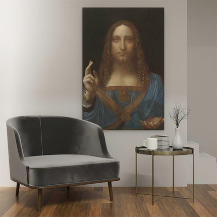 Canvas schilderij interieur Salvator Mundi - Leonardo da Vinci