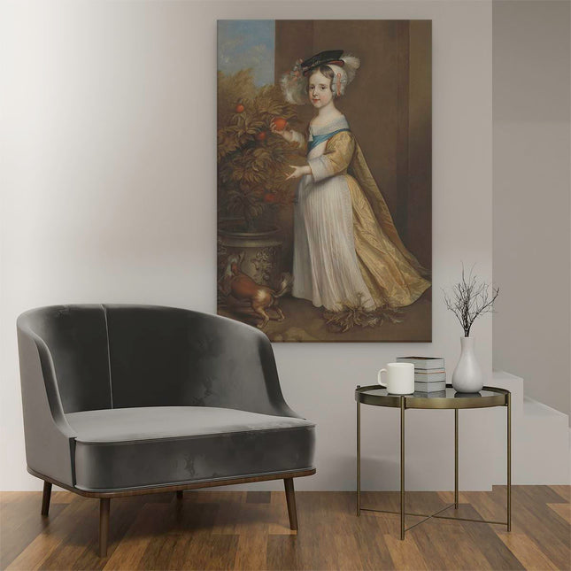 Canvas schilderij interieur Willem III (1650-1702), Prins van Oranje, als Kind - Adriaen Hanneman