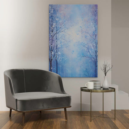 Canvas schilderij interieur Wintersbos - Olieverf Tekening - Winter