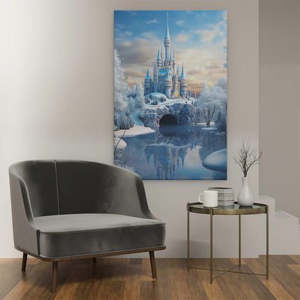 Canvas schilderij interieur IJskasteel in de Winter