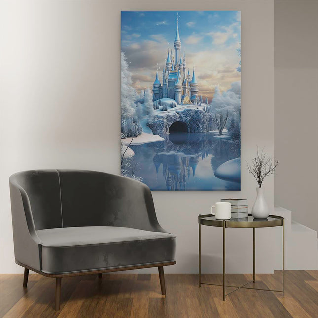 Canvas schilderij interieur IJskasteel in de Winter