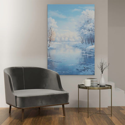 Canvas schilderij interieur Winter Meer