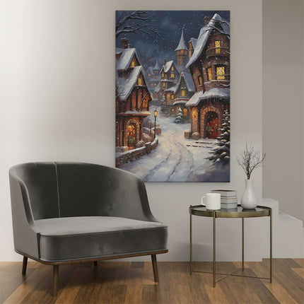 Canvas schilderij interieur Winter Kerst Stad