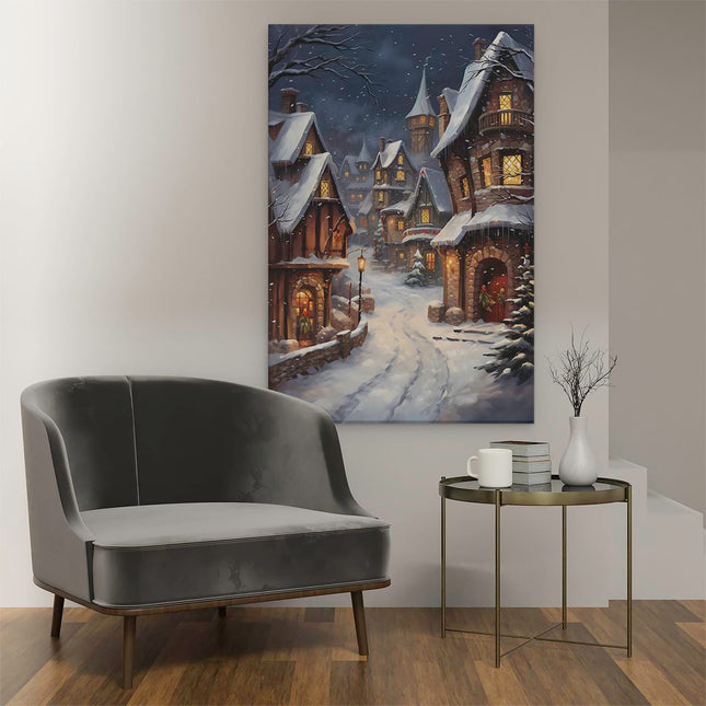Canvas schilderij interieur Winter Kerst Stad