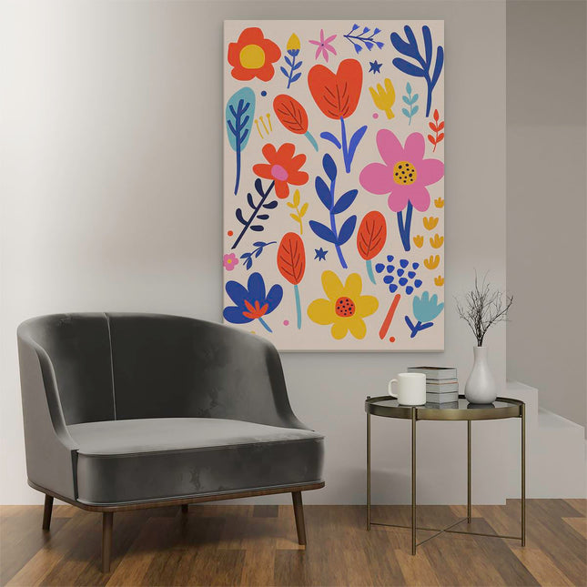 Canvas schilderij interieur Kleurrijke Planten - Abstract