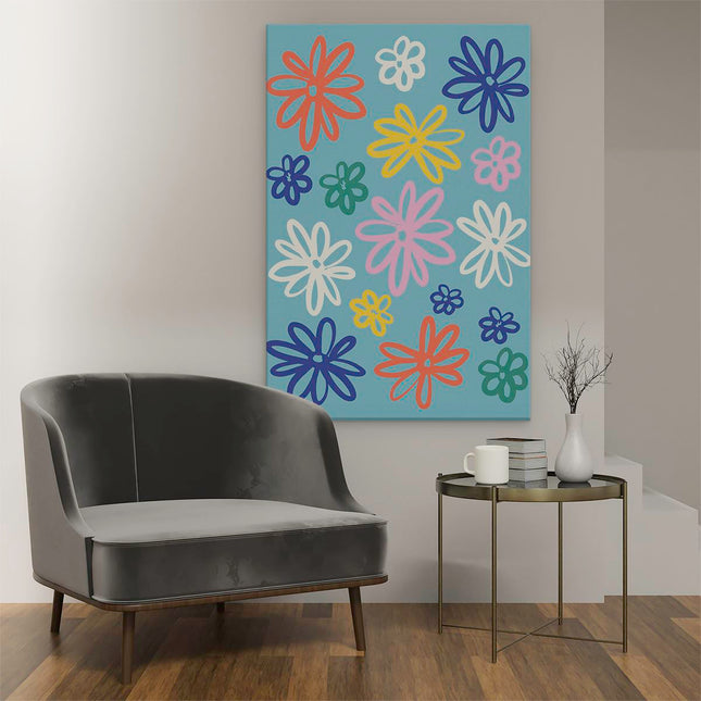 Canvas schilderij interieur Zonnebloemen in Kleuren - Abstract