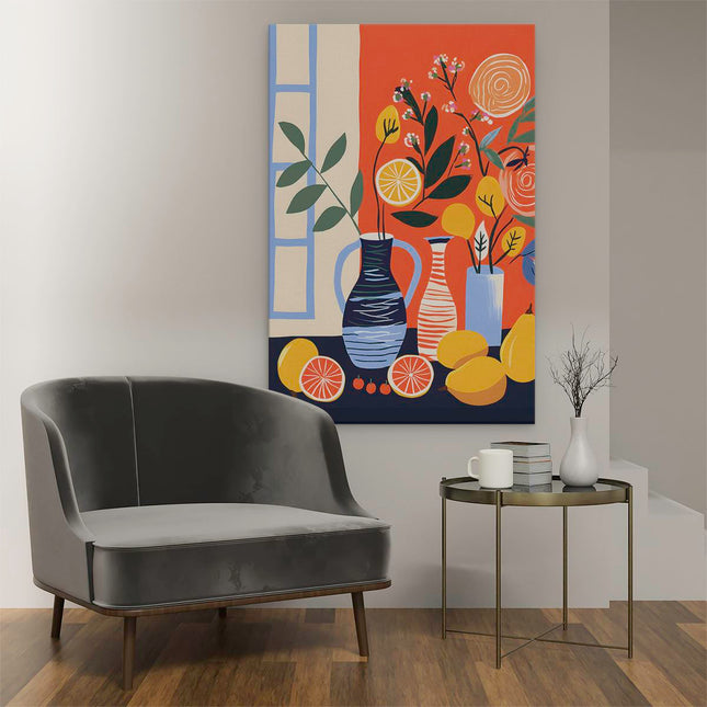 Canvas schilderij interieur Decoratie op Tafel - Abstract