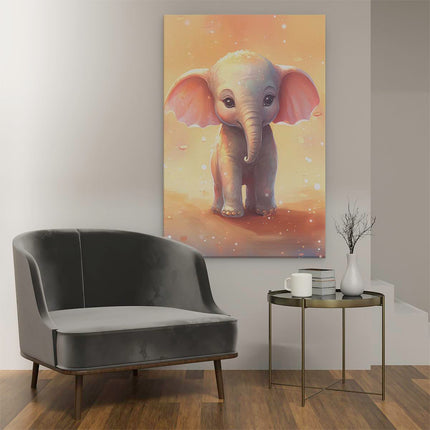 Canvas schilderij interieur Baby Olifant