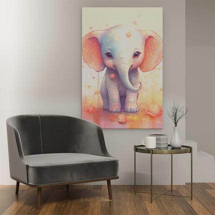 Canvas schilderij interieur Baby Olifant