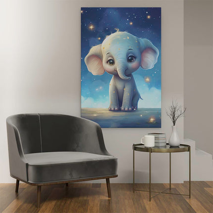 Canvas schilderij interieur Schattige Baby Olifant