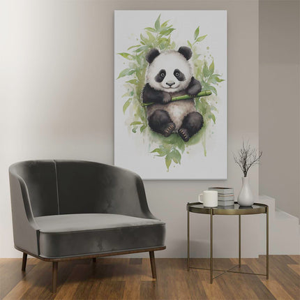 Canvas schilderij interieur Baby Panda op Olieverf