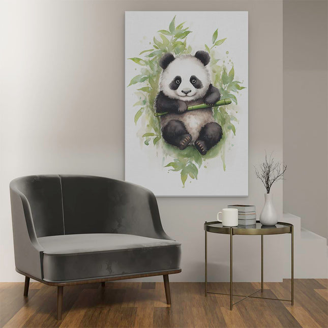 Canvas schilderij interieur Baby Panda op Olieverf