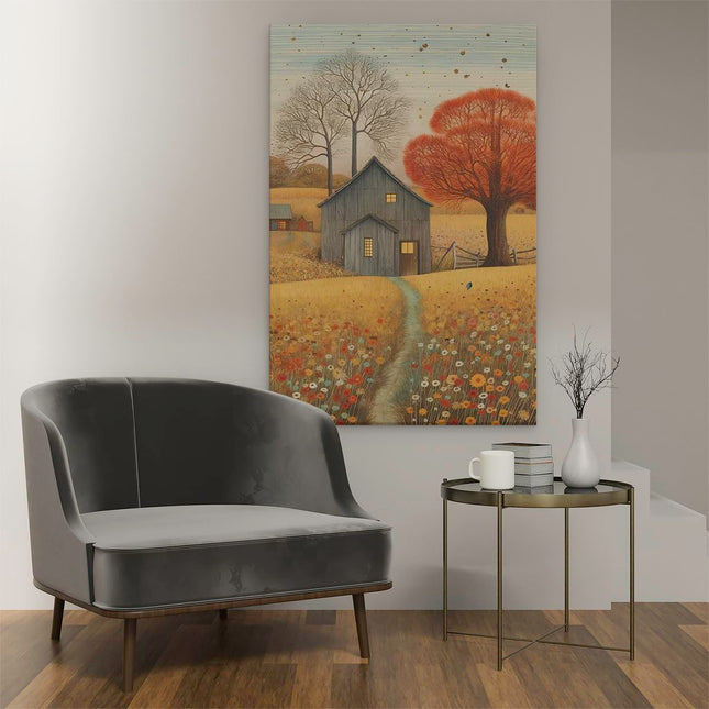 Canvas schilderij interieur Vintage Schuurhuis