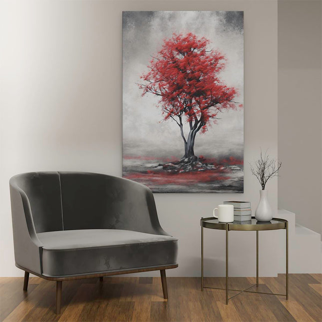 Canvas schilderij interieur Rode Boom
