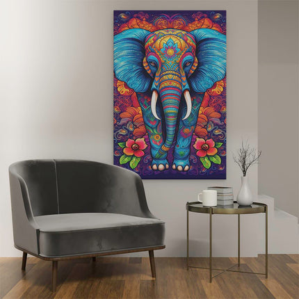 Canvas schilderij interieur Indiaanse Olifant - Abstract