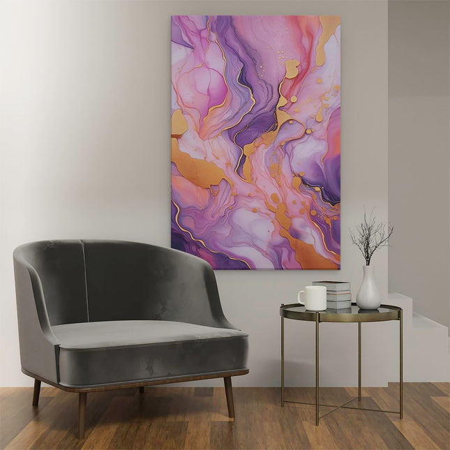 Canvas schilderij interieur Abstracte Kunst Paars