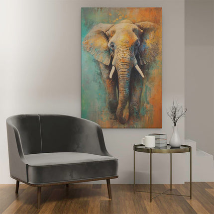 Canvas schilderij interieur Olifant