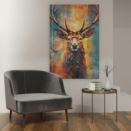 Canvas schilderij interieur Hert