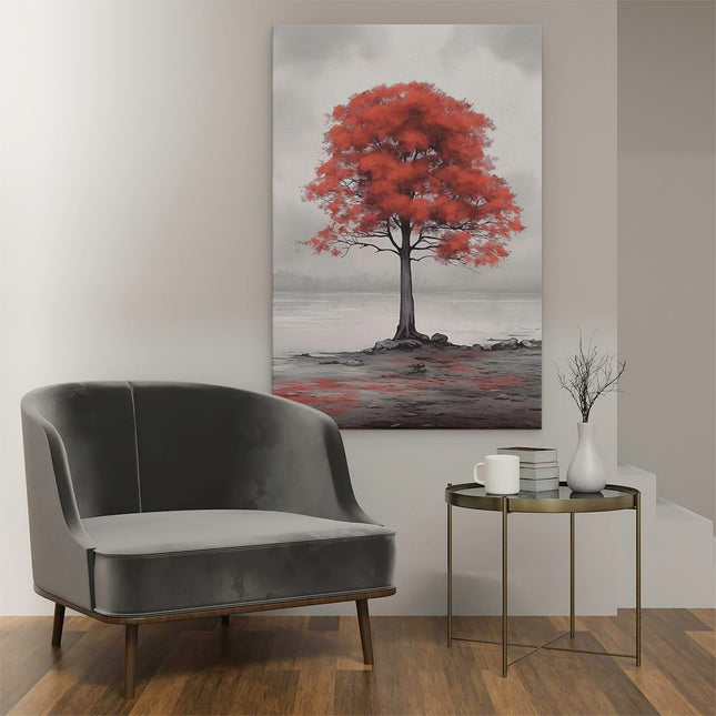 Canvas schilderij interieur Rode Boom