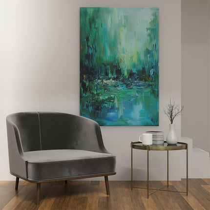 Canvas schilderij interieur Abstract Kunstwerk van Waterlelies