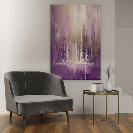 Canvas schilderij interieur Abstract Kunstwerk van Paars en Wit