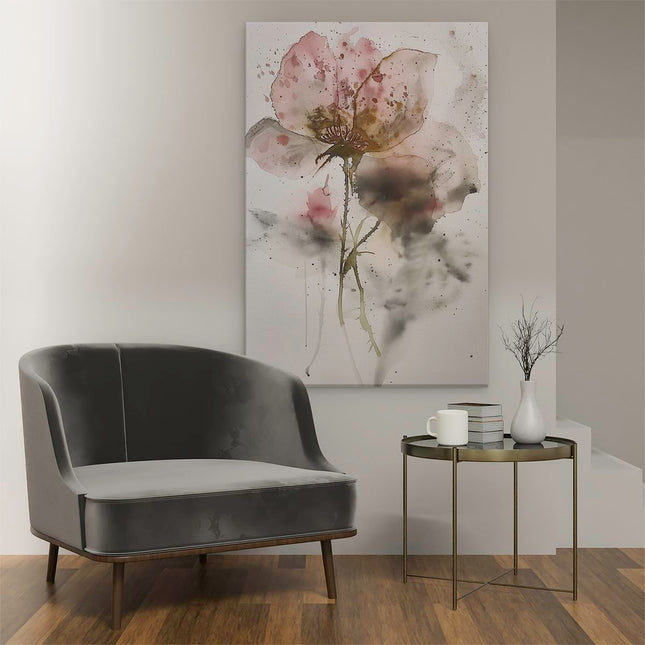 Canvas schilderij interieur Aquarelkunstwerk van een Bloem