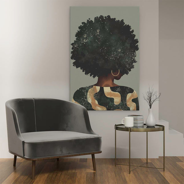 Canvas schilderij interieur Illustratie van een Vrouw met een Afro