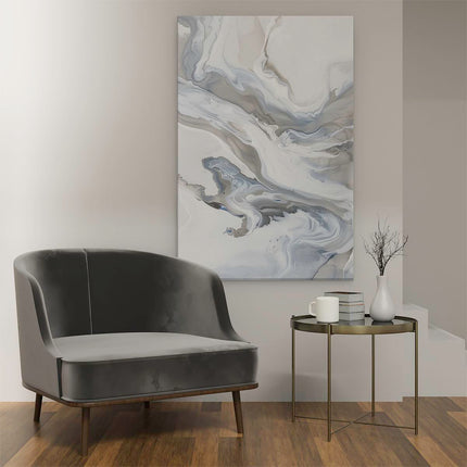 Canvas schilderij interieur Abstract Kunstwerk van Wit, Grijs en Blauw