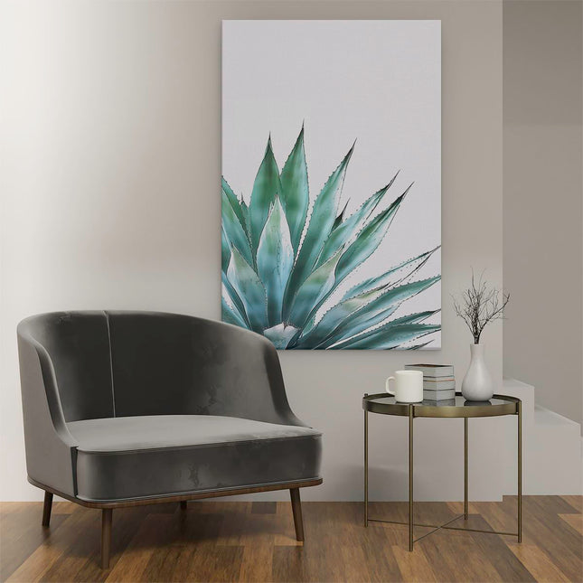 Canvas schilderij interieur Agave Plant op een Witte Achtergrond