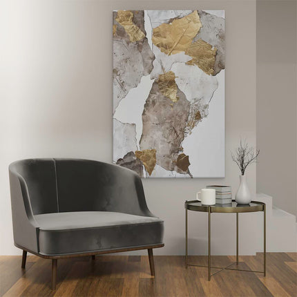 Canvas schilderij interieur Bladgoud op een Witte Achtergrond