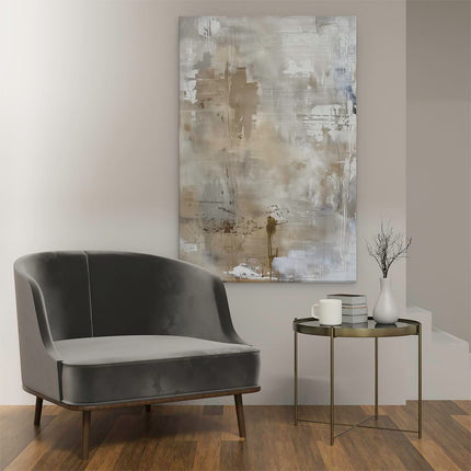 Canvas schilderij interieur Abstract Kunstwerk in Beige en Wit