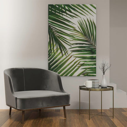 Canvas schilderij interieur Palmbladeren op een Witte Achtergrond