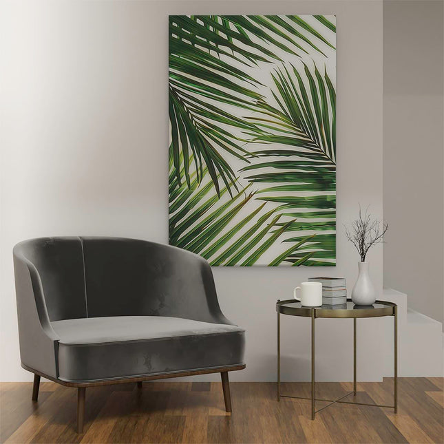 Canvas schilderij interieur Palmbladeren op een Witte Achtergrond