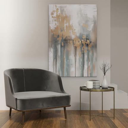 Canvas schilderij interieur Abstract Kunstwerk in Beige en Beige