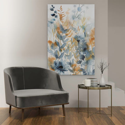 Canvas schilderij interieur Aquarelkunstwerk van Bloemen