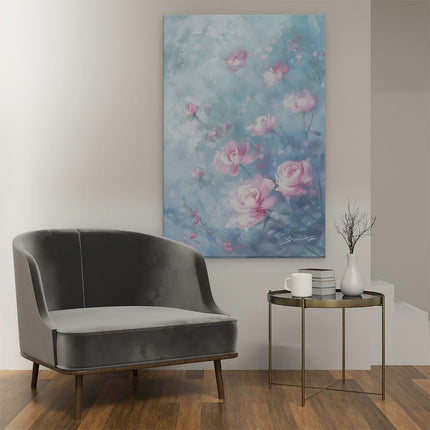 Canvas schilderij interieur Roze Rozen in de Lucht