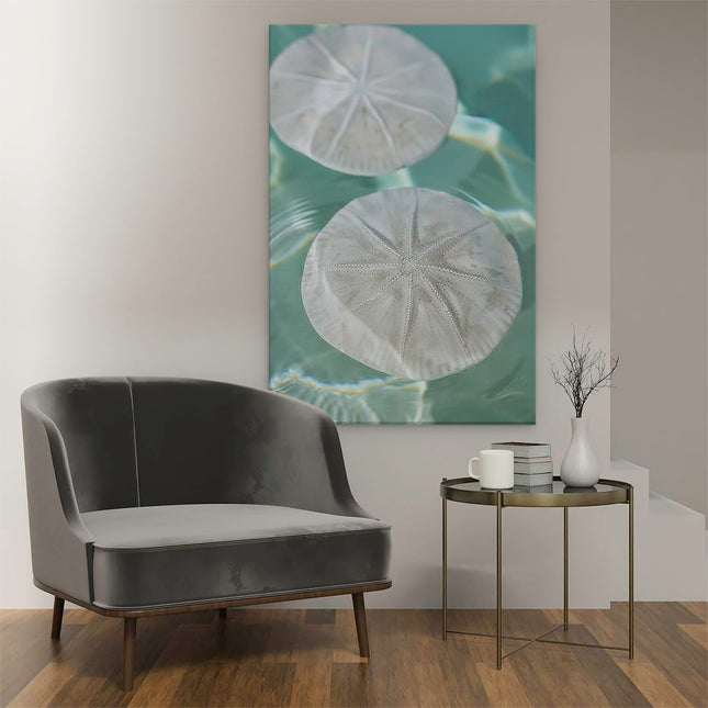 Canvas schilderij interieur Twee Zeesterren Drijvend in het Water