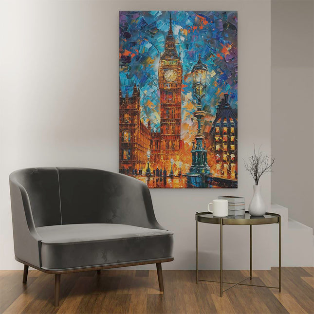 Canvas schilderij interieur Kunstwerk van de Big Ben 's Nachts