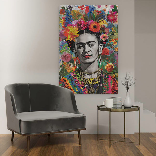 Canvas schilderij interieur Frida Kahlo - Frida Kahlo Kunstafdruk