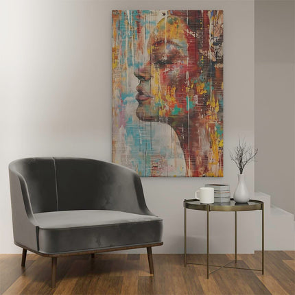 Canvas schilderij interieur Abstract Kunstwerk van het Gezicht van een Vrouw