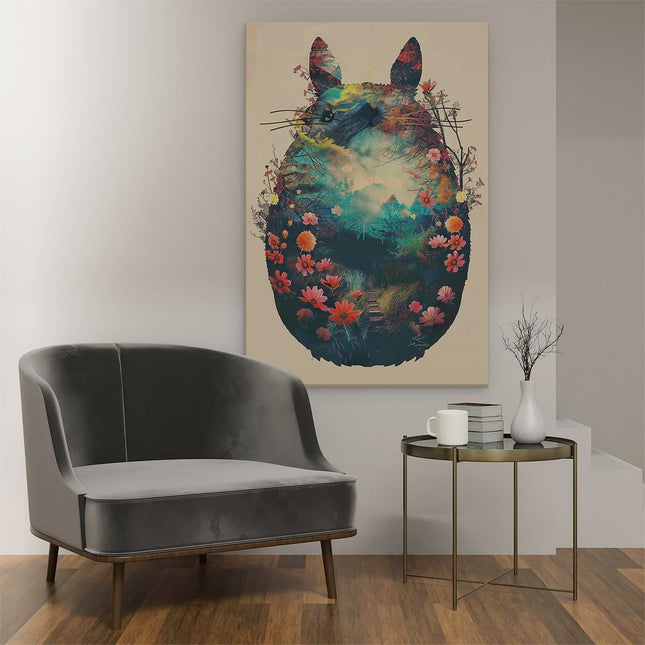 Canvas schilderij interieur Afbeelding van een Totoro