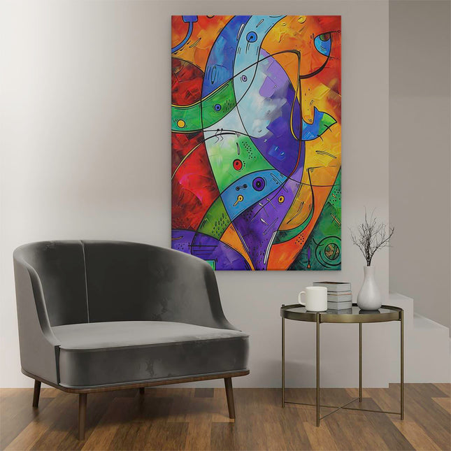 Canvas schilderij interieur Kleurrijk Abstract Kunstwerk