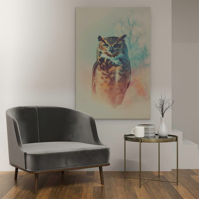 Canvas schilderij interieur Uil Staat voor een Boom