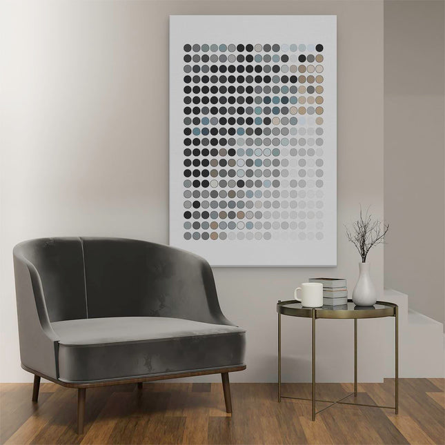 Canvas schilderij interieur Zwart Wit Afbeelding van een Stippatroon