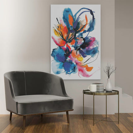 Canvas schilderij interieur Abstract Kunstwerk van Kleurrijke Bloemen